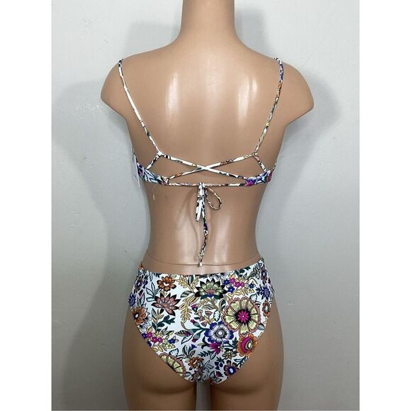 New O’Neill floral hi waisted bikini set. XS-top/S-bottom. Retails $119 - Picture 3 of 15